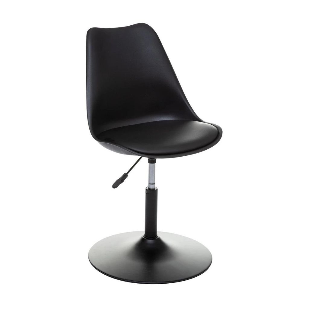 Párnázott műanyag szék, állítható magassággal, fekete - ROULETTE - Butopêa